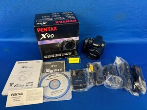 ★１６―００５★デジカメ　ペンタックス PENTAX X90 コンパクトデジタルカメラ 撮影動作のみ確認 コード類 取説付属 箱付き[80]