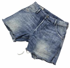 ■ DIESEL ディーゼル ■ KROSHORT ユーズド色落ち加工 ショート丈 インディゴ デニム 29