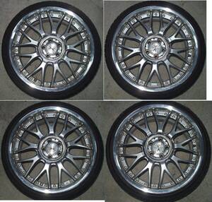 中古アルミホイール＆タイヤ 4本 Weds MAVERICK 8J-18 +45 PCD100 5H 215/35R18