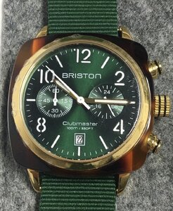 BRISTON/ブリストン Clubmaster/クラブマスター クロノグラフ クォーツ メンズ腕時計 動作未確認-中古美品-D2210