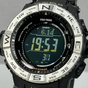 極美品 箱説付PROTREK PRW-3510-1JF タフソーラー 電波受信 電波ソーラー マルチバンド6方位/温度/気圧/高度計トリプルセンサー ブラック