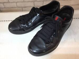 PRADA プラダ ブラック レザー スニーカー 4E3090 サイズ7 1/2 27.5cm JS-440482