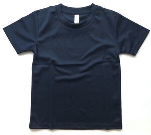 未使用品 グリマー キッズ120 ドライTシャツ スポーツウェア　　glimmer 無地 シンプル 濃紺 早1167