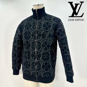 近年 美品 LOUIS VUITTON ルイヴィトン ジップスルー フルジップ モノグラム モノグラムフラワー ブルゾン 21SS 黒 ジャケット フランス