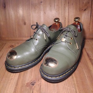 貴重 入手困難 限定 正規品 コラボ アベイシングエイプ A BATHING APE ドクターマーチン Dr.Martens 3ホール レザーシューズ UK7 NIGO 鉄入