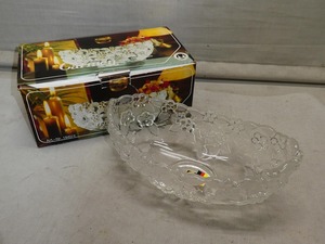 ●ドイツ製 Walther Glas ワルターグラス ガラス器 舟形 ボウル 盛鉢 洋食器 サラダボウル●ヴィンテージ ガラス鉢