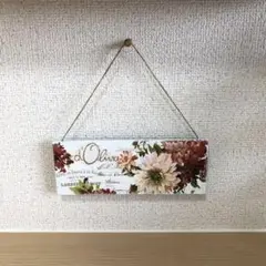 ガーデニングプレート　デコパージュ ハンドメイド　リメイク缶　ガーデン雑貨