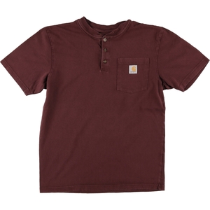 古着 カーハート Carhartt ヘンリーネック 半袖 ワンポイントロゴポケットTシャツ メンズS相当 /eaa429940