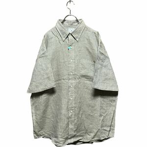 ●洗濯プレス済み● BrooksBrothers ブルックスブラザーズ アメトラ アイリッシュリネン リネン100% チェックシャツ sizeXL【1343】