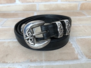 CHROME HEARTS クロムハーツ ナロー　4PC レザーベルト 32 111391200