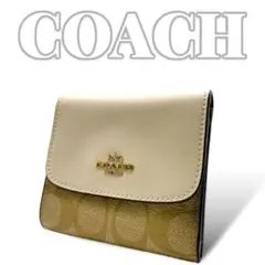 良品 COACH シグネチャー 折り財布 レディース 5891