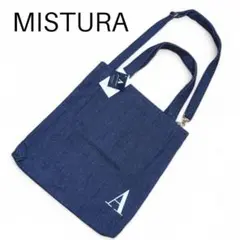 MISTURA ミストゥーラ B4 2wayトートバッグ デニム イニシャル A