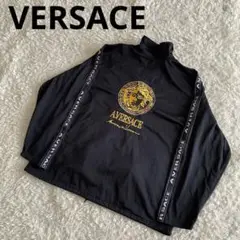 ①VERSACE ヴェルサーチ　ナイロンジャケット　刺繍ロゴ