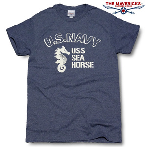 Tシャツ S メンズ ミリタリー アメカジ 米海軍 NAVY サブマリン モデル MAVERICKS ブランド 杢ネイビー