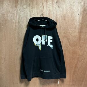 希少【OFF-WHITE オフホワイト】時の固執 サンプリング/プルオーバー/ロゴ スウェット パーカー/salvadore dali sampling