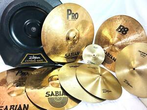 【まとめ売り】SABIAN PRO 20/18/16 B8 18 Zildjian BOTTOM 14 TOP 14 SPLASH 8 PAiSTE402 16 シンバル8点 CYMBALSAFE ケース付き