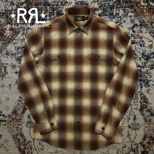 【名作品】 RRL Shadow Ombre Plaid Shirt 【S】 シャドー オンブレ プレイド シャツ 2015年傑作 チェック 木製ボタン Ralph Lauren 