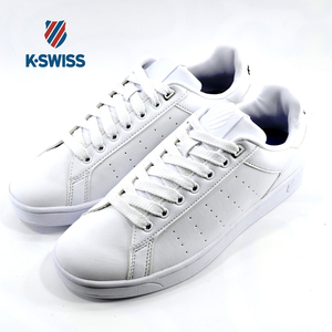新品 K-SWISS ケースイス 合皮スニーカー CLEAN COURT クリーンコート102白白 ２４cm 通学・通勤・ウォーキング テニス/zl