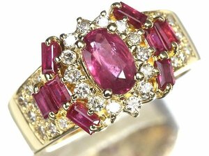 UR12419T【1円～】新品【RK宝石】≪RUBY≫ 豪華!! 極上ルビー 大粒0.72ct 極上脇石ルビー 0.72ct 極上ダイヤモンド K18 高級リング ダイヤ