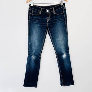 f1131ii　TRUE RELIGION(トゥルーレリジョン) 　サイズ28（S位）　ジーンズ　スキニーパンツ　ジーパン　ブルー系　メンズ　USA製