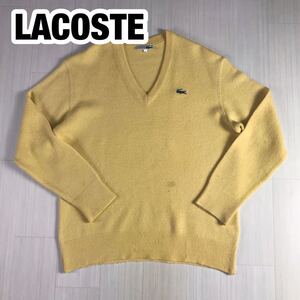 LACOSTE ラコステ ニットセーター 6 イエロー ワニ フランス製