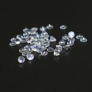 キレイ ブルームーンストーン 2mmラウンドのロット 50ケで1.64ct