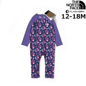 1円～!売切!【正規新品】THE NORTH FACE BABY INFANT AMPHIBIOUS SUN ONE-PIECE ロンパース US限定 キッズ ベビー(12-18M)紫 花柄 240517-5