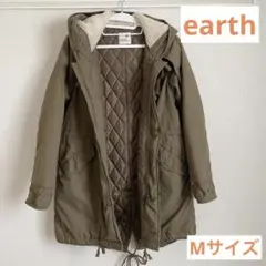 earth ミリタリーコート　モッズコート　Mサイズ　カーキ