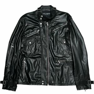 AW2003 DOLCE&GABBANA BIKER JACKET ドルチェ&ガッバーナ レザージャケット