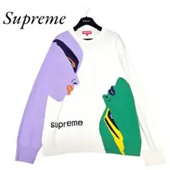 【超希少】Supreme 総柄 ロゴ 入手困難 セーター L ニット ウール