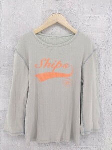 ◇ SHIP シップス 七分袖 Tシャツ カットソー グレー系 *