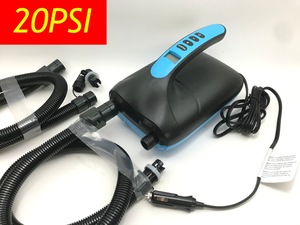 電動エアーポンプ　最大20PSI　12V用　SUP用H3アダプター ゴムボートアダプター付