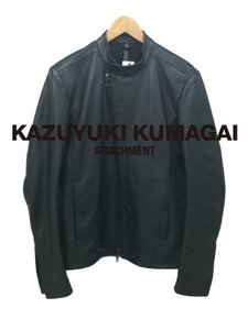 TK 価格14万円程 美品 アタッチメント KAZUYUKI KUMAGAI ATTACHMENT オイルキップ シングルライダース レザージャケット KB52-054