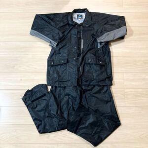 MAKKU RAIN WEAR マック ウィンドブレーカー ジャンパー ナイロンジャケット 上下セット セットアップ Lサイズ 黒