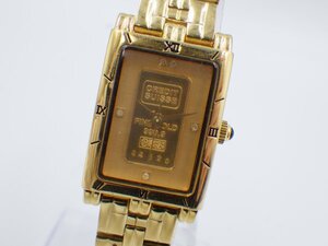 358595【1円スタート】INGOT インゴット FK-1154-B クレディスイス FINE GOLD 999.9 K24 1g メンズ 時計 クオーツ ケース20mm