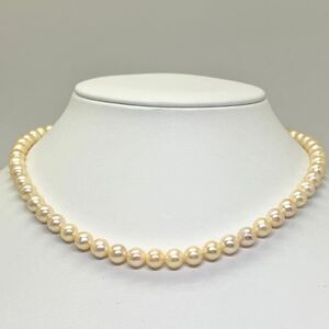 1円〜!!▲アコヤ本真珠ネックレス▲D 約26.3g 約40.5cm 約6.0-7.0mm珠 pearl necklace jewelry パール DA0/DA0 12②