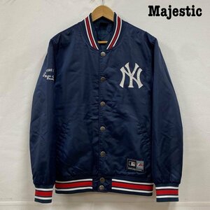 マジェスティック Majestic パデッドサテンジャケット NEW YORK YANKEES ニューヨーク ヤンキース スタジャン M M 紺 / ネイビー