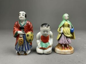 香20) 昭和レトロ 射的人形 磁器人形 まとめて 侍 童子 当時物 置物 郷土玩具 日本人形 古い 置物 オブジェ 玄関飾り 可愛い 小さい 