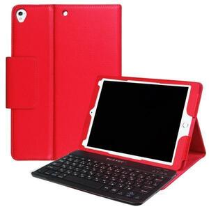 iPad 9.7(2018第6世代/2017第5世代)/Pro9.7/air1/air2 通用 レザーケース付き Bluetooth キーボード レッド