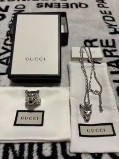 希少✨GUCCI アンガーフォレスト ウルフヘッドペンダント 狼 虎指輪 セット