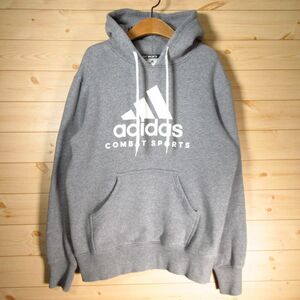 ◎adidas COMBAT SPORTS アディダス◆パーカー フード スウェット パフォーマンスロゴ 裏起毛 秋冬！◆メンズ グレー Sサイズ◆AA1388