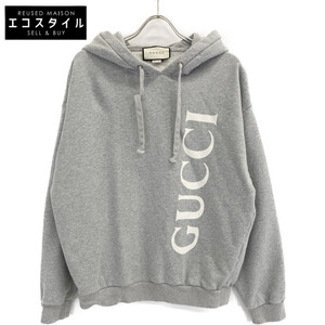 GUCCI グッチ 20SS 604974 グレー コットン ロゴパーカー グレー L トップス コットン メンズ 中古