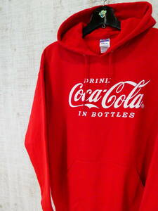 ☆S）Y2K【JERZEES】Coca-Cola SWEAT HOODIE★size:L コカ・コーラ/オフィシャル/パーカー/フーディー/US古着/アメカジ/状態考慮＠80