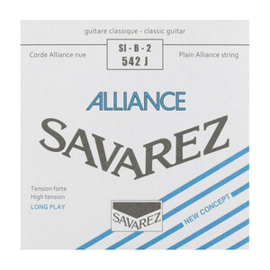 サバレス 弦 バラ弦 2弦 SAVAREZ 542J ALLIANCE High tension クラシックギター弦 2弦 バラ弦 アリアンス ハイテンション