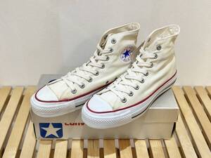 ★☆80s!USA!銀箱!希少レア!converse ALL STAR HI WHITE 8.5 27cm コンバース オールスター ハイカット 白 生成り ビンテージ 247☆★