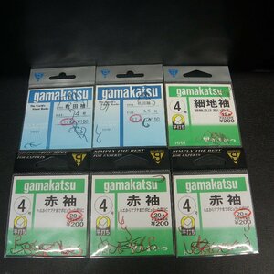 Gamakatsu がまかつ鈎 赤袖 4号 20本入 等合計6点セット ※減有 ※在庫品 (10m0803) ※クリックポスト