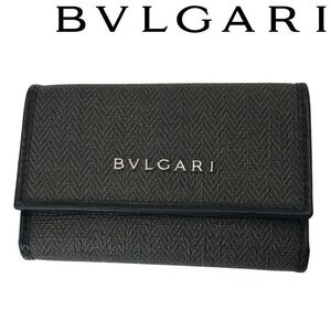 【中古】BVLGARI ブルガリ キーケース【非常に良い】メンズ&レディース グレー×ブラック キーリング r-bv-k-0588-03 ブランド