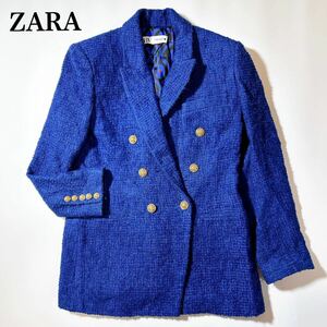 ZARA ザラ ツイードジャケット 金ボタン XS レディース C102422-90