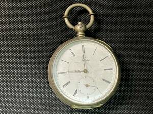 商館時計（懐中時計） 軍馬刻印 鍵巻き 銀ケース（ジャンク）アンティーク(Antique pocket watch）★同梱可　No.1322