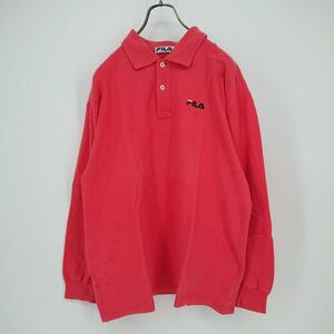 Lサイズ FILA 長袖 ポロシャツ ピンク M-ps0044